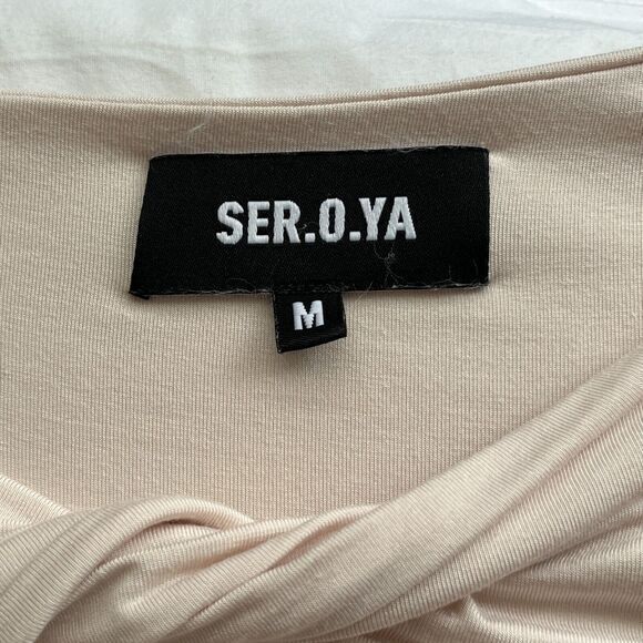 SER.O.YA Revolve Womens Irene Peakaboo Long Sleeve Midi Bodycon‎ Dress MED Pink - Picture 7 of 10